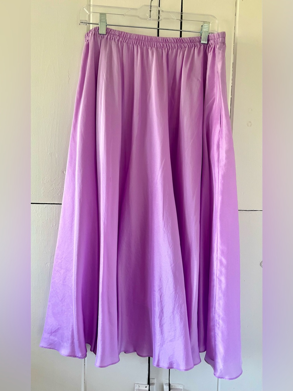 Vince Lilac A-Line Silk Midi Skirt